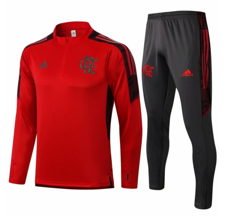 2021/22 Flamengo Red Training Kits Sweatshirt with Pants